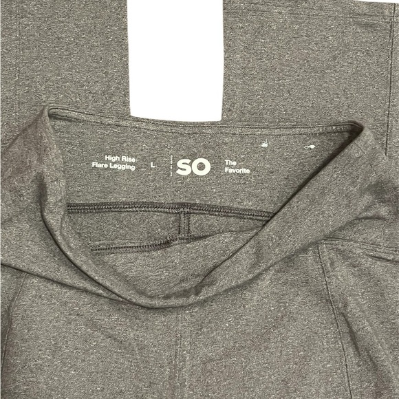 SO Flare High Rise Cotton Bootcut Pants Leggings Grey Size: Large - Picture 2 of 3